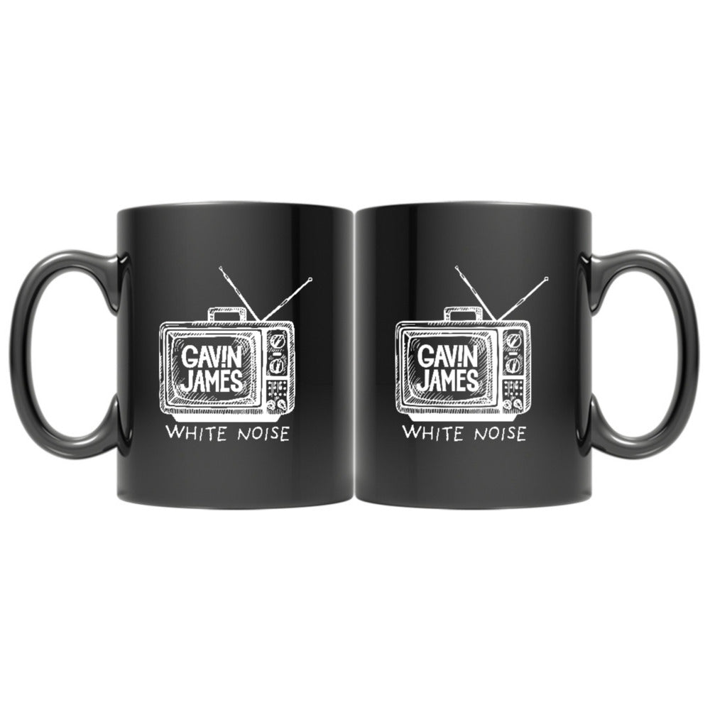 'White Noise' Black 11oz Coffee Mug